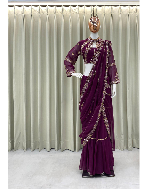 Load image into Gallery viewer, Party Wear Ready to wear Lehenga Saree mahezon
