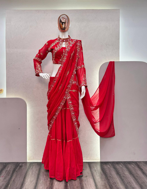 Load image into Gallery viewer, Party Wear Ready to wear Lehenga Saree mahezon
