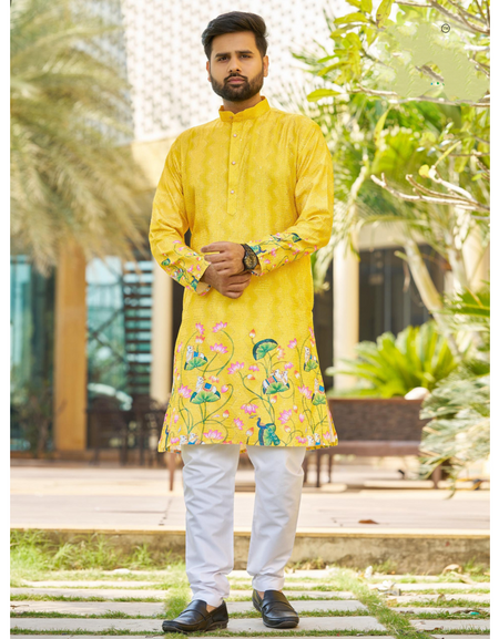 Party wear Ethnic Indian Traditional Men's Kurta Pajama mahezon