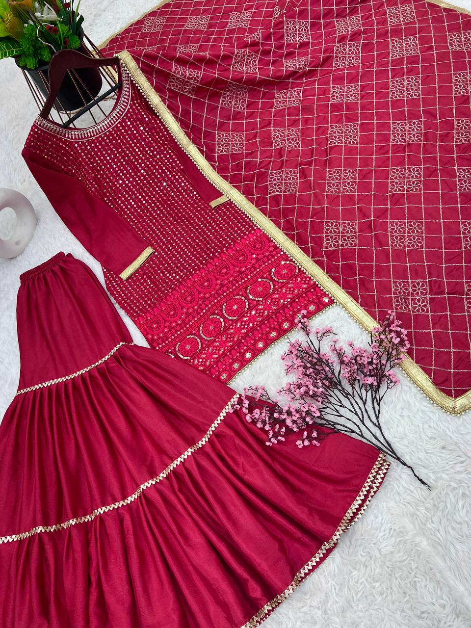 Sharara Plazo Suit for Women's and Girls mahezon