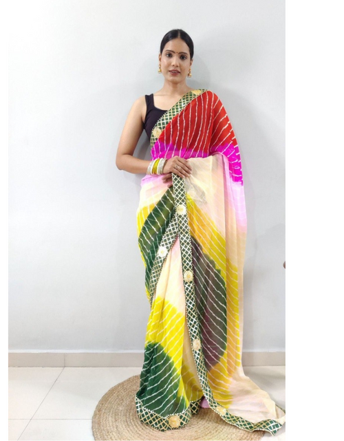 Load image into Gallery viewer, Leheriya Party wear Women Saree mahezon
