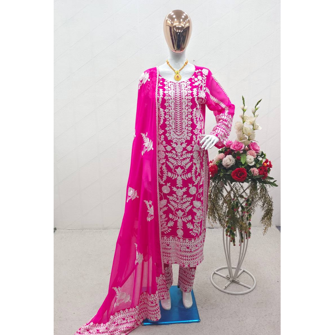 Embroidery Party wear Top Pant with Dupatta Suit mahezon