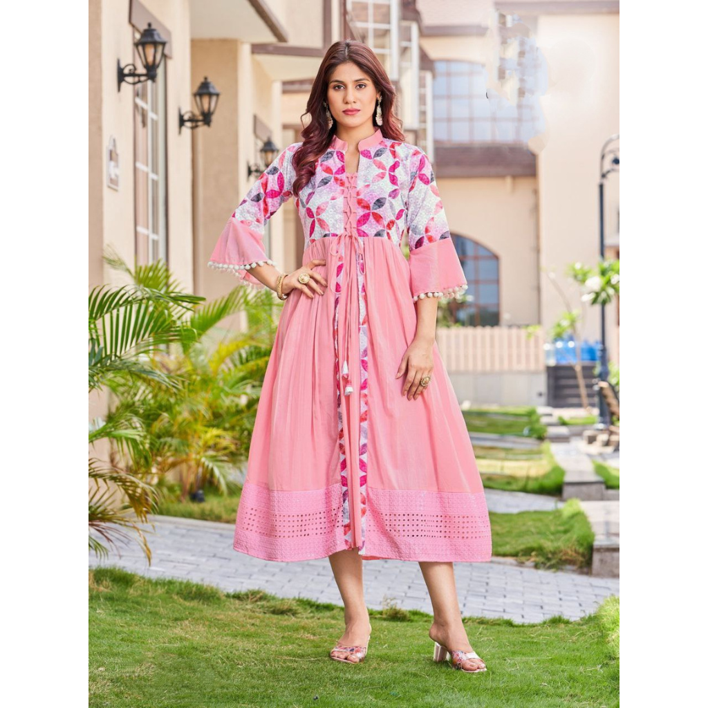 Pink Party wear Women Long Designer Gown mahezon