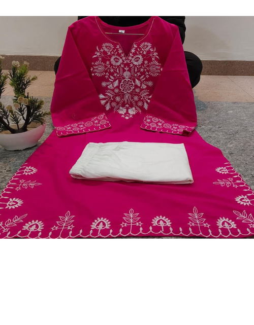 Load image into Gallery viewer, Comfortable Embroidery Cotton Women Co-Ord sets mahezon
