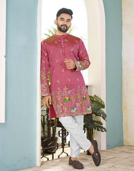 Crunchy Silk Festive Indian Premium Men Kurta mahezon