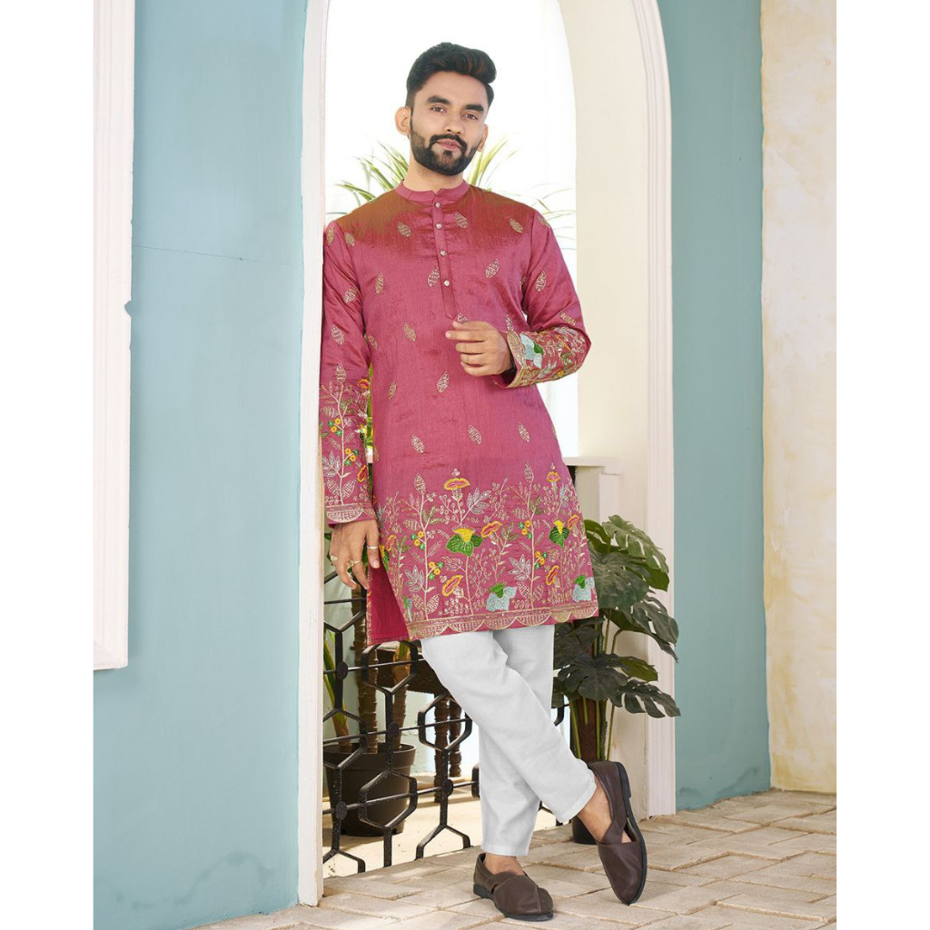 Crunchy Silk Festive Indian Premium Men Kurta mahezon