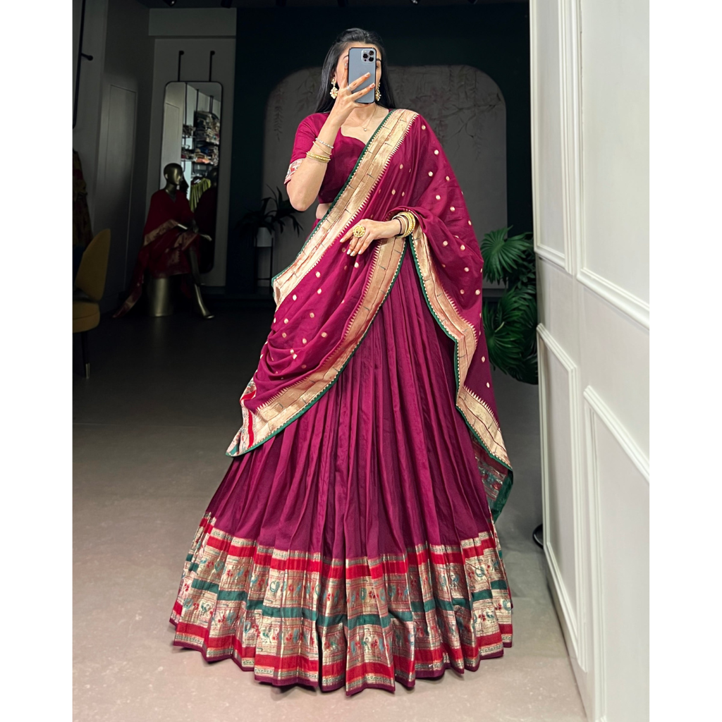 Festive Paithani Women’s Lehenga Blouse Dupatta mahezon