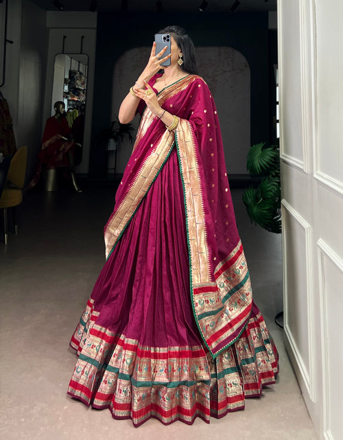 Load image into Gallery viewer, Festive Paithani Women’s Lehenga Blouse Dupatta mahezon
