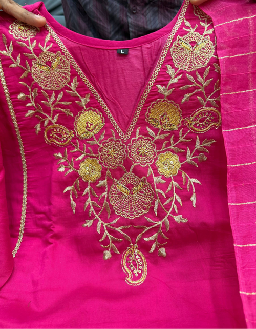 Load image into Gallery viewer, Festive Silk Women’s Kurti Pant Dupatta Suit mahezon
