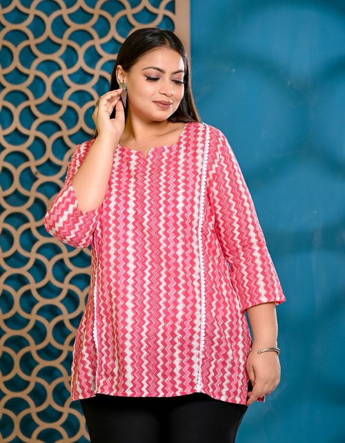 Load image into Gallery viewer, Plus Size Cotton Women&#39;s Top Red mahezon
