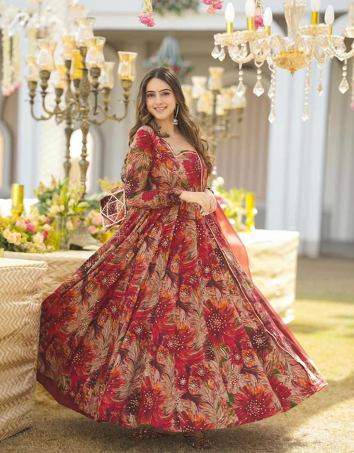 Load image into Gallery viewer, Women&#39;s Party wear Anarkali Gown with Dupatta Suit mahezon
