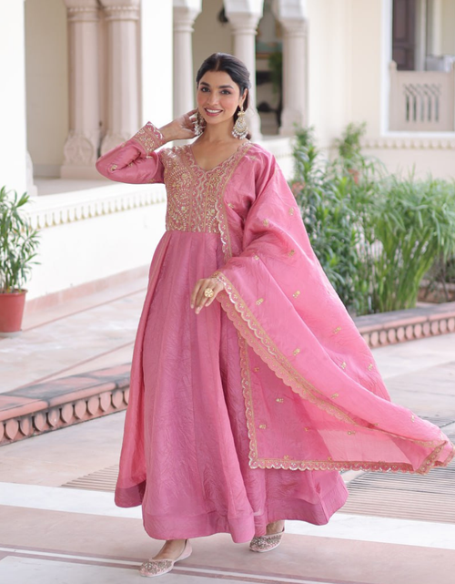 Load image into Gallery viewer, Premium Designer Ready Made Women Gown Dupatta Suit mahezon
