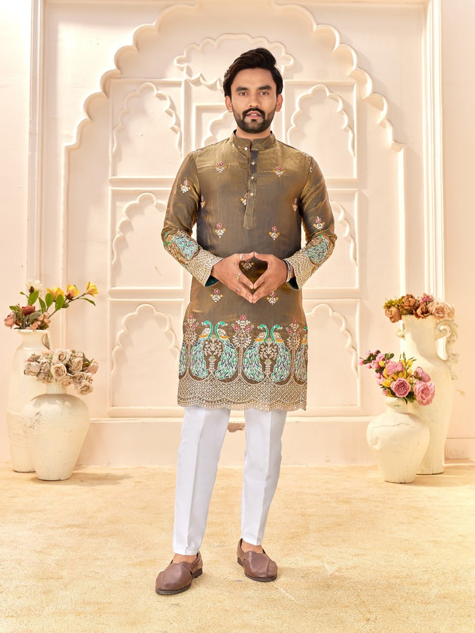 Ethnic Traditional Premium Wedding Couple Wear Same Matching Outfits Set Mahezon