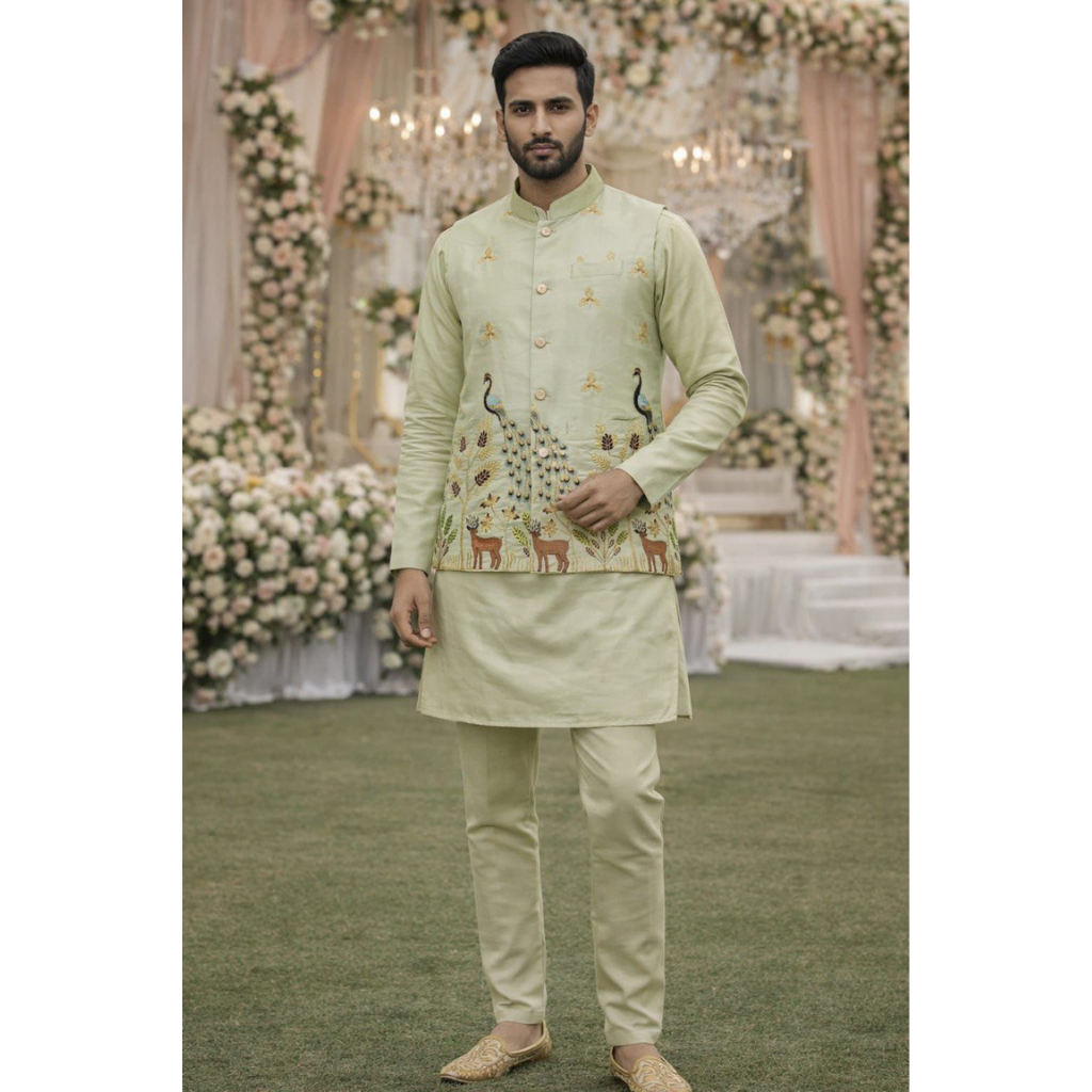 Festive Premium Men’s Kurta Pajama Jacket Set