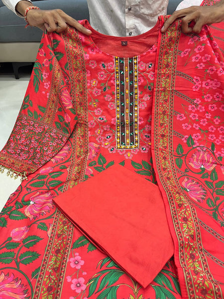 Premium  Muslin Women  Kurti Pant Dupatta  Suit mahezon