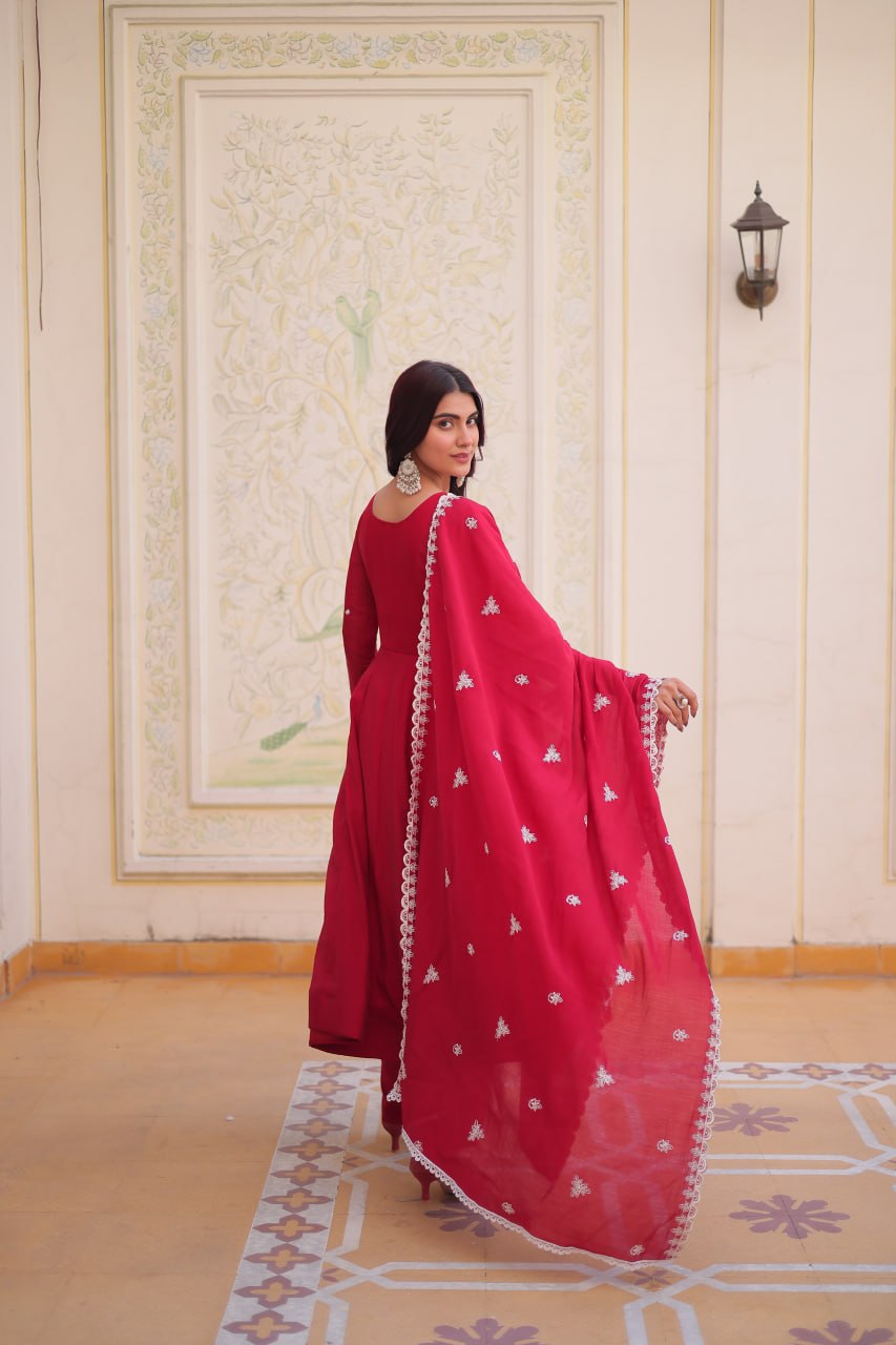 Premium Ready Made Designer Women Gown Pant with Dupatta Suit mahezon