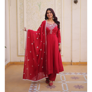 Premium Ready Made Designer Women Gown Pant with Dupatta Suit mahezon