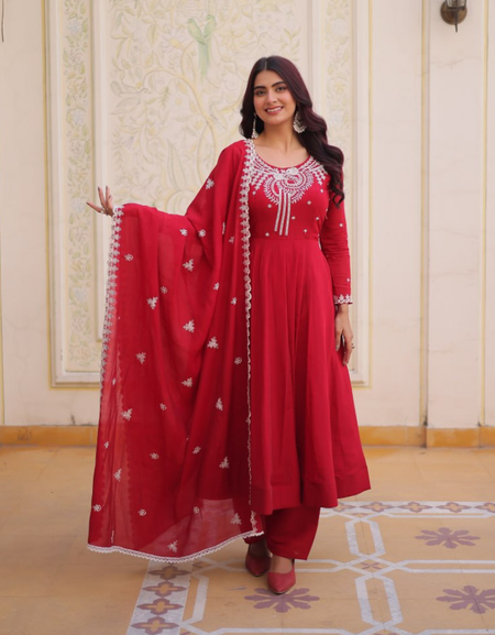 Premium Ready Made Designer Women Gown Pant with Dupatta Suit mahezon