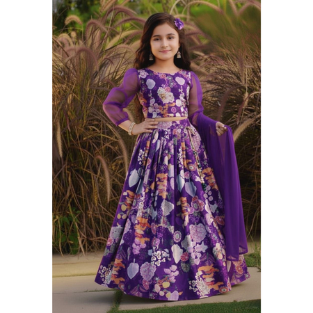 Stylish Readymade Girl Kids Lehenga Blouse Dupatta mahezon