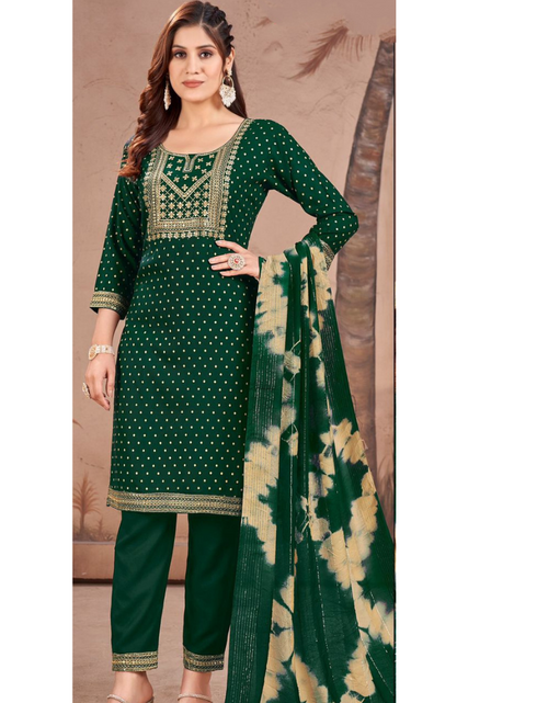 Load image into Gallery viewer, Rayon Embroidery Sequence Party Wear Women&#39;s Kurta Suit Green mahezon
