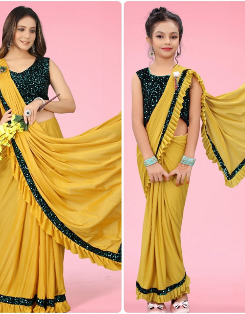 Load image into Gallery viewer, Ready to Wear Mother and Daughter Same Matching Saree Party Wear mahezon
