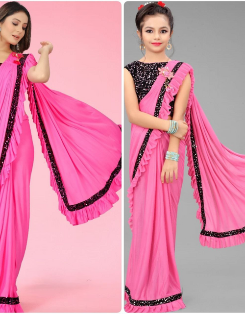 Load image into Gallery viewer, Ready to Wear Mother and Daughter Same Matching Saree Party Wear mahezon
