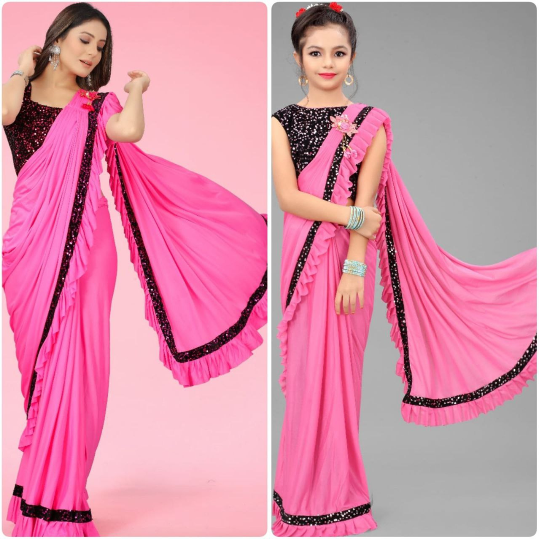 Ready to Wear Mother and Daughter Same Matching Saree Party Wear mahezon