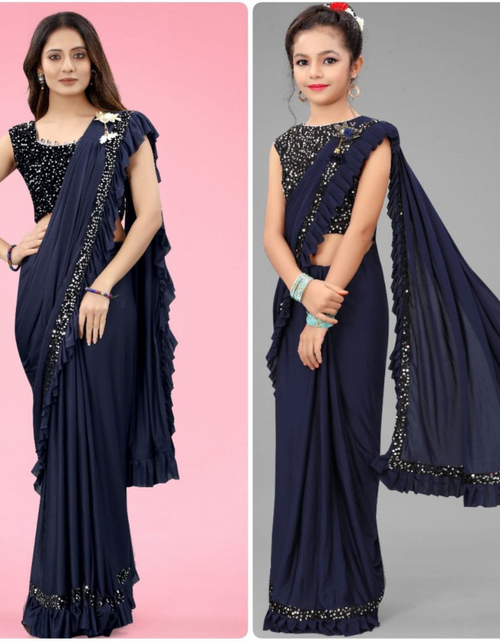 Load image into Gallery viewer, Ready to Wear Mother and Daughter Same Matching Saree Party Wear mahezon
