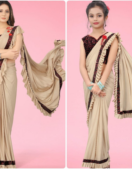 Load image into Gallery viewer, Ready to Wear Mother and Daughter Same Matching Saree Party Wear mahezon
