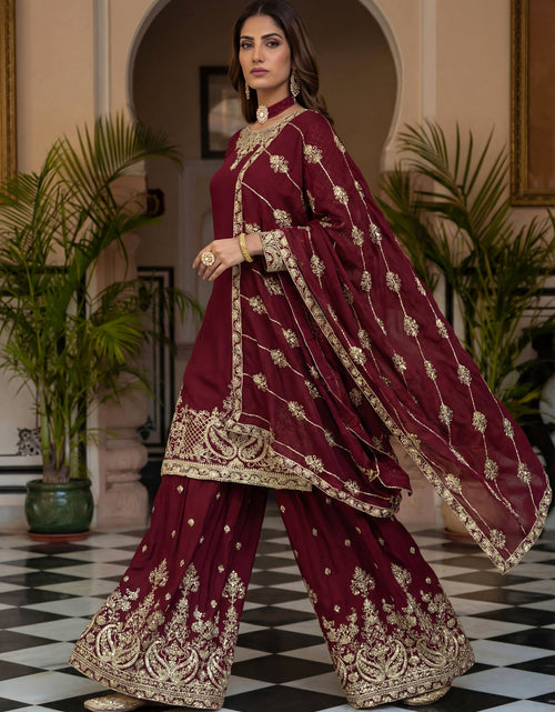 Load image into Gallery viewer, Ready Made Festive Silk Kurti  Pant with Dupatta Suit mahezon
