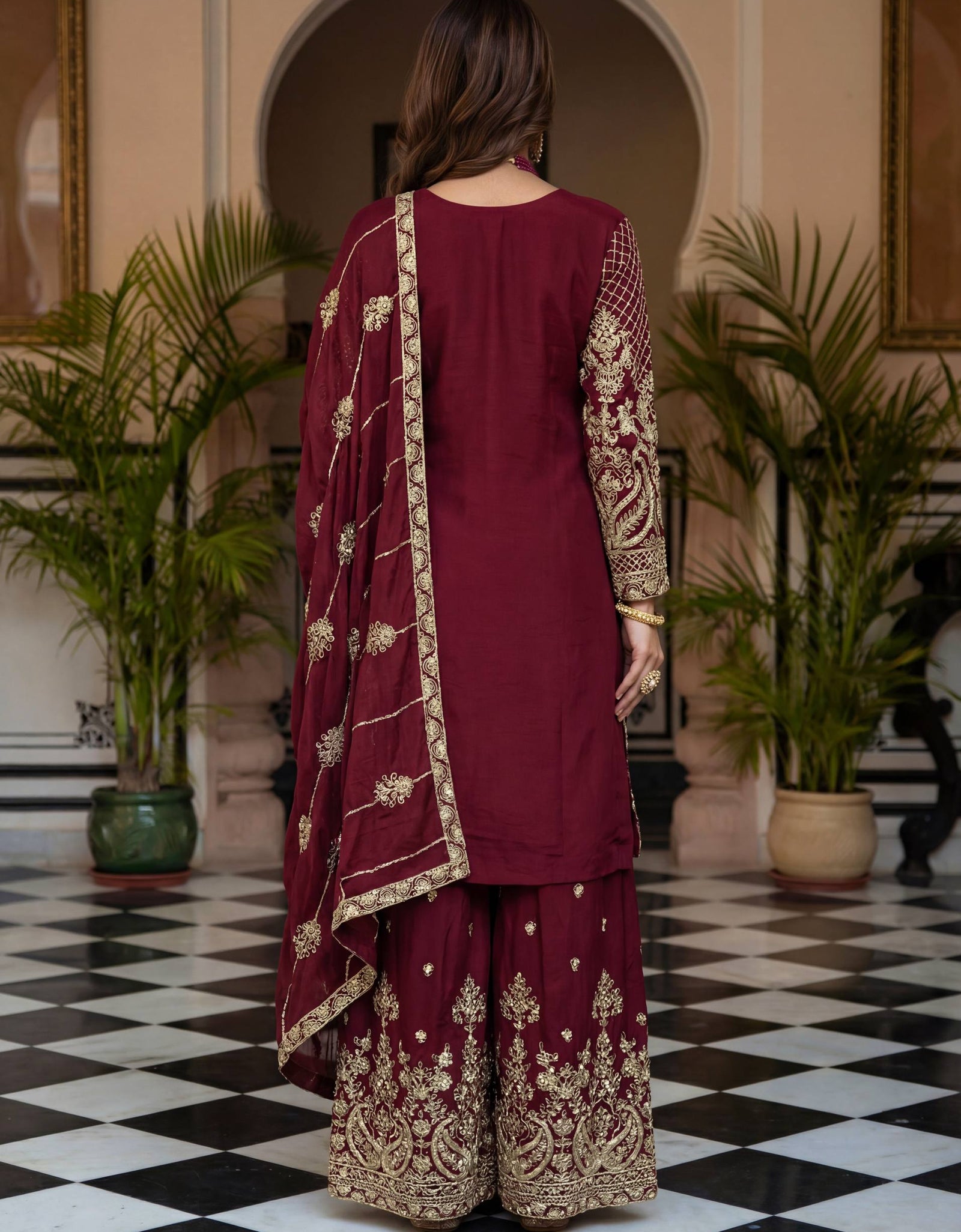 Ready Made Festive Silk Kurti  Pant with Dupatta Suit mahezon