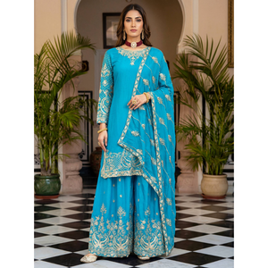 Ready Made Festive Silk Kurti  Pant with Dupatta Suit mahezon