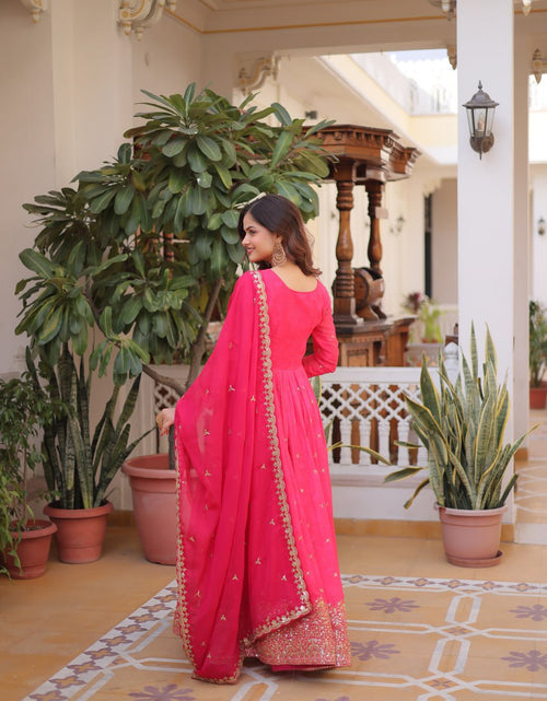 Load image into Gallery viewer, Ready to Wear Embroidery Work Gown with Dupatta Set Fully Stitched mahezon
