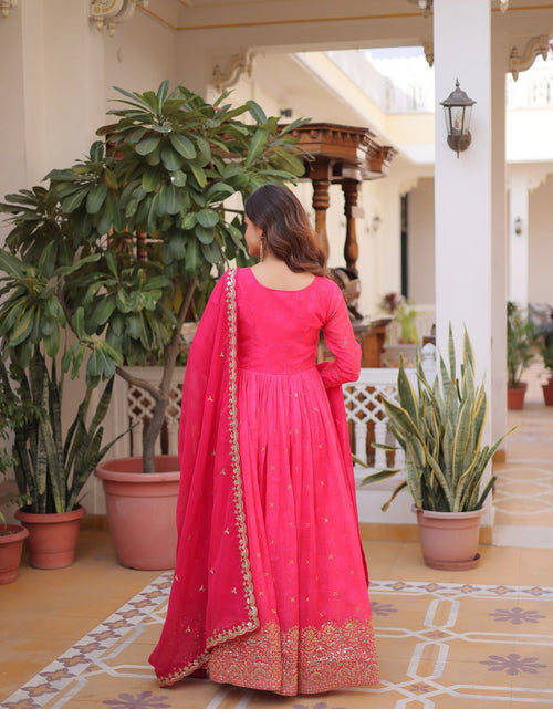 Load image into Gallery viewer, Ready to Wear Embroidery Work Gown with Dupatta Set Fully Stitched mahezon
