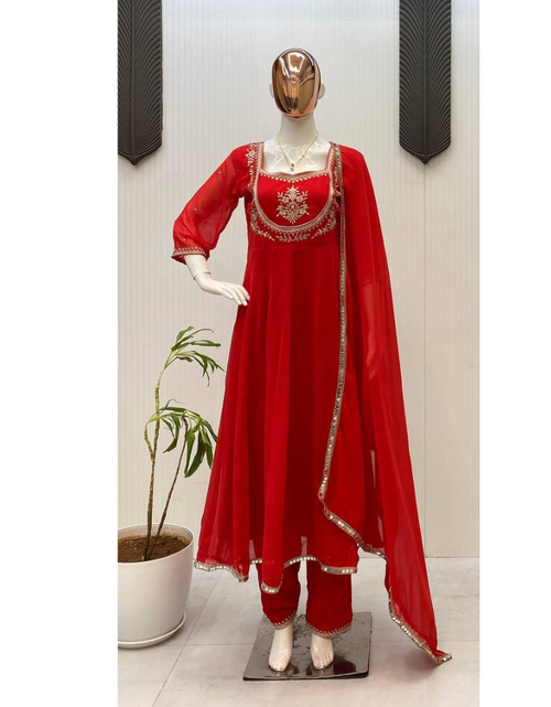 Load image into Gallery viewer, Readymade Embroidery Women Gown Dupatta Dress Mahezon
