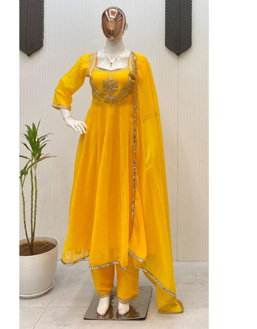 Load image into Gallery viewer, Readymade Embroidery Women Gown Dupatta Dress Mahezon
