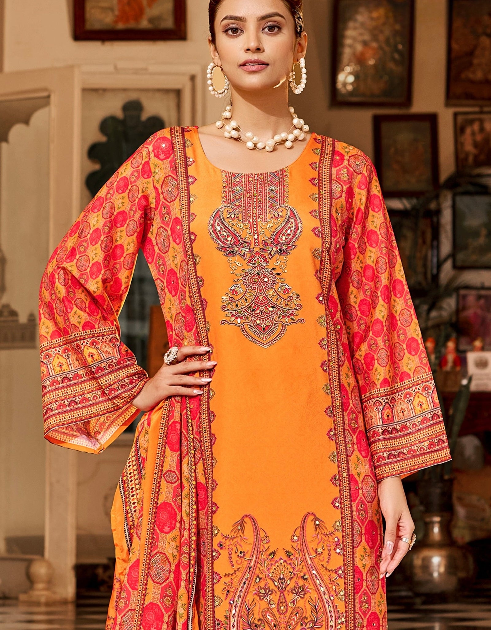 Readymade Festive Women’s Top Palazzo Suit Banwery