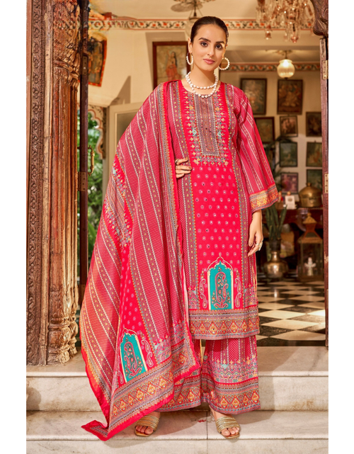 Load image into Gallery viewer, Readymade Festive Women’s Top Palazzo Suit Banwery
