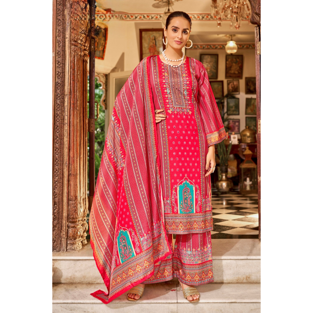 Readymade Festive Women’s Top Palazzo Suit Banwery
