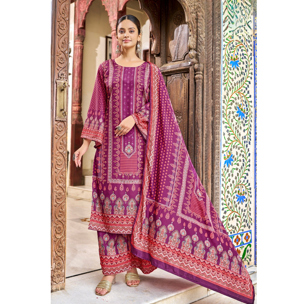Readymade Festive Women’s Top Palazzo Suit Banwery