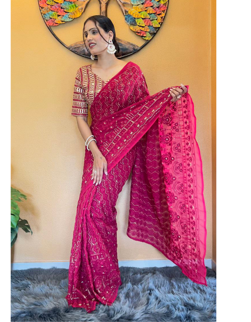 Load image into Gallery viewer, Ready to Wear Party Wear Women Sequin Saree mahezon
