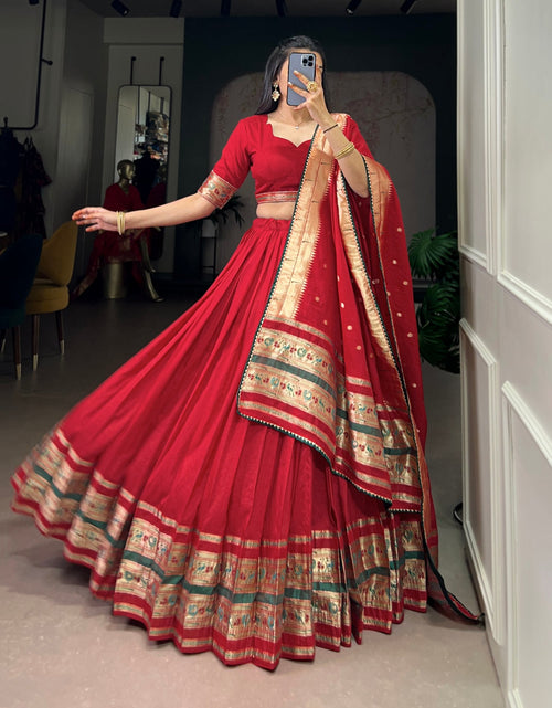 Load image into Gallery viewer, Festive Paithani Women’s Lehenga Blouse Dupatta mahezon
