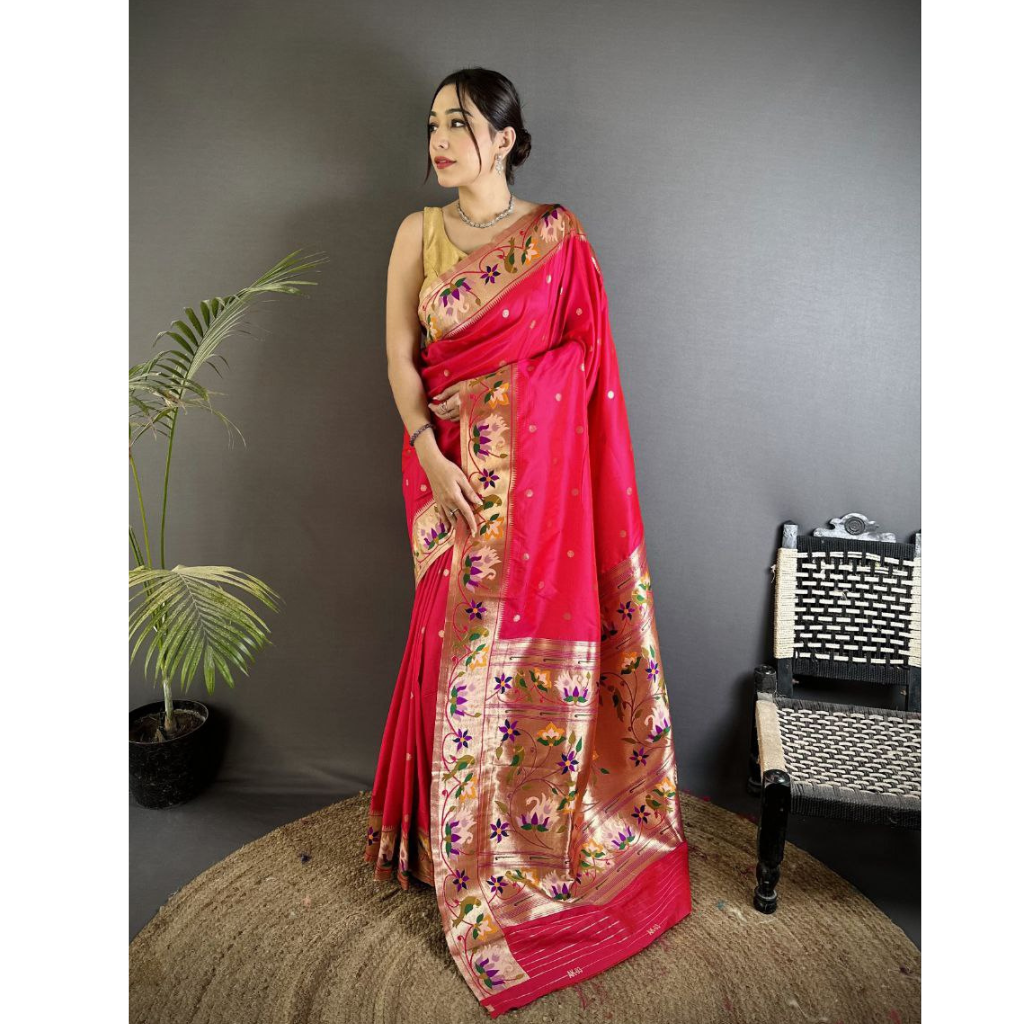 Festive Special Paithani Lichi Silk Saree mahezon