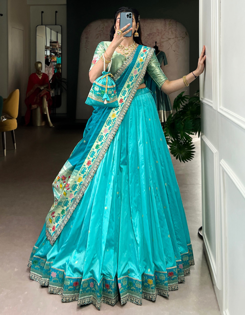 Load image into Gallery viewer, Paithani Women’s Lehenga Blouse Dupatta mahezon
