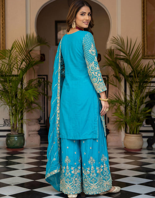 Load image into Gallery viewer, Ready Made Festive Silk Kurti  Pant with Dupatta Suit mahezon
