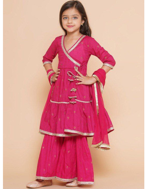 Load image into Gallery viewer, Designer Kids Girls Top Sharara Dupatta Dress
