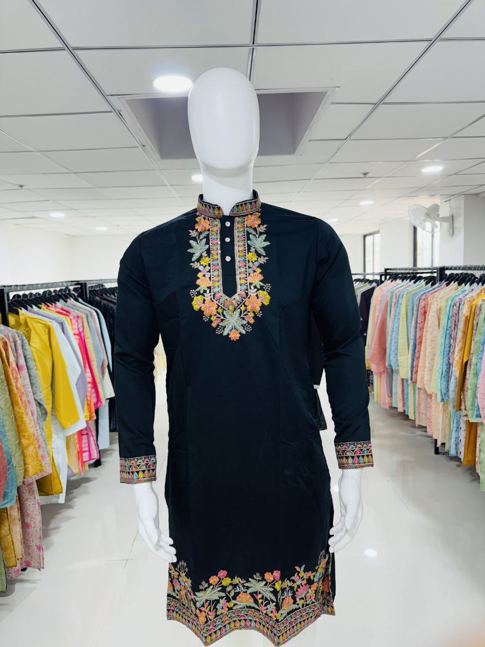 Stylish Embroidery Sequence Men Kurta Dupatta mahezon