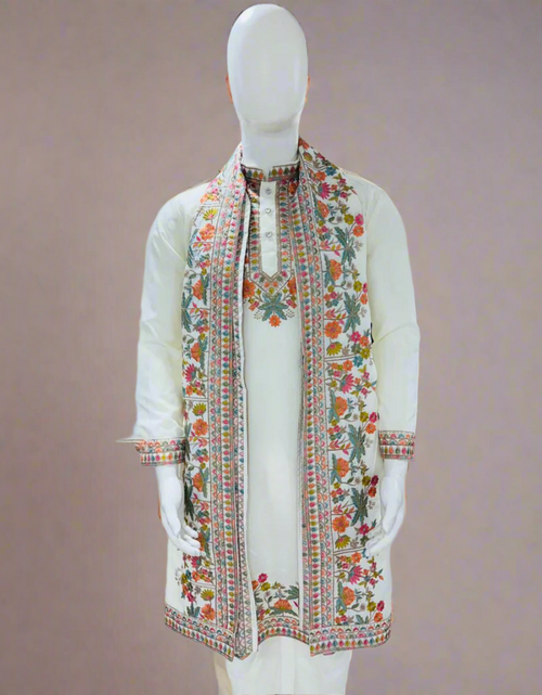 Load image into Gallery viewer, Stylish Embroidery Sequence Men Kurta Dupatta mahezon
