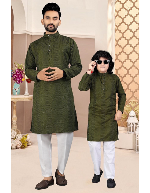 Load image into Gallery viewer, Stylish Father and Son Same Matching Twinning Kurta Pajama Outfits mahezon
