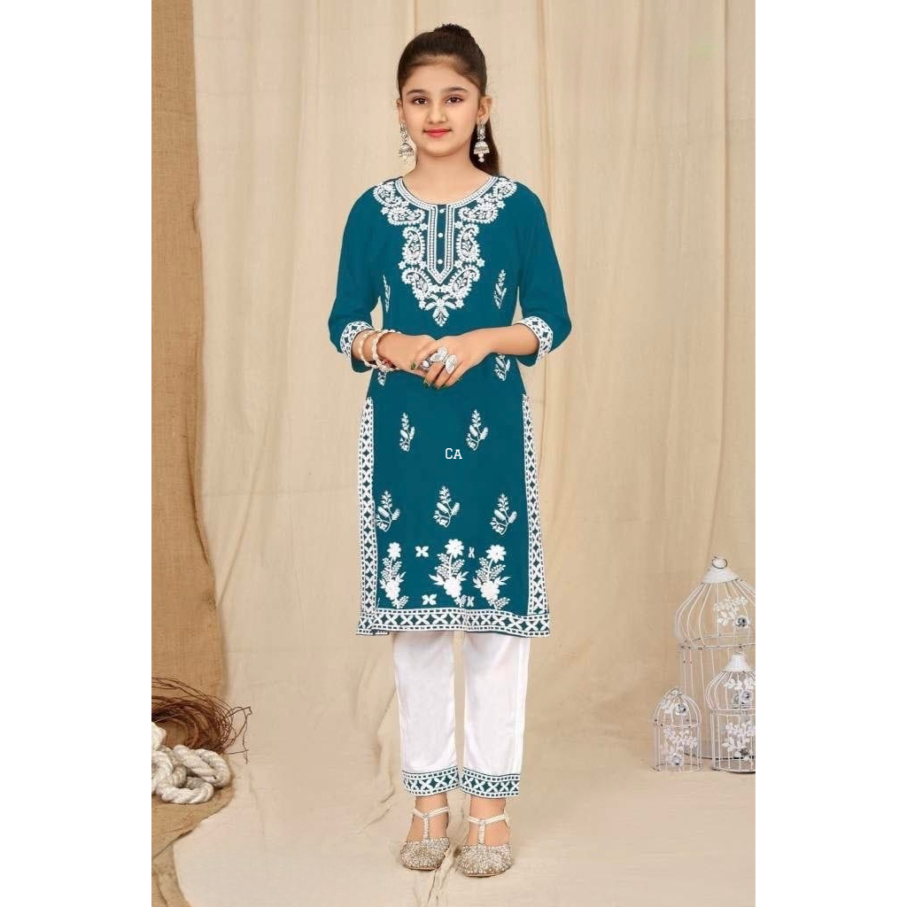 Stylish Kids Girls Embroidery Kurta Pant mahezon